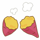 半分に折られた焼き芋のイラスト