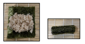 犬の巻き寿司【顔】の作り方の写真