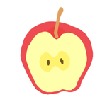 りんご半分のイラスト