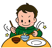 男の子がお箸を持っているイラスト