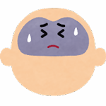 脳のキャラクターが病気になって、困った顔をしているイラスト