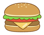 チーズバーガーのイラスト