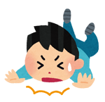 男の子が前のめりに転んでいるイラスト