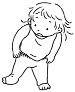子供が着替えているイラスト