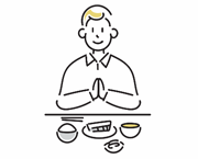 食事をしている人のイラスト