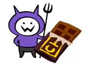 むし歯菌とチョコレートのイラスト