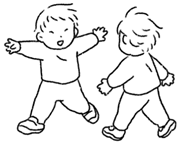 子供がお友達と遊んでいるイラスト