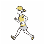 女性が走っている様子を描いたイラスト