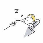 女性が眠っているイラスト