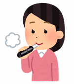 加熱式たばこを吸っている女性のイラスト
