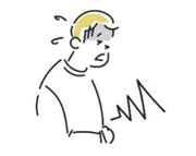 ストレスでおなかを痛めている人のイラスト